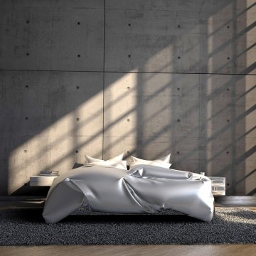 nice looking modern bedroom with a low height mattress setup